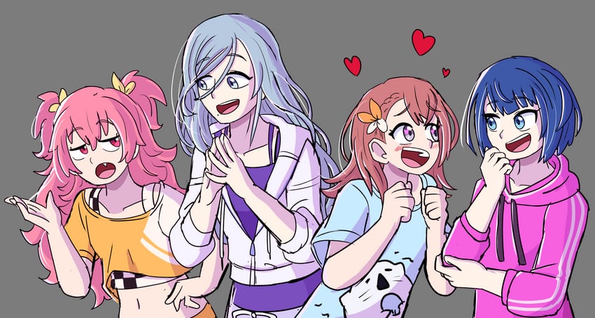 hanasato minori, kiritani haruka, momoi airi, and hinomori shizuku (project sekai) drawn by eggtempest