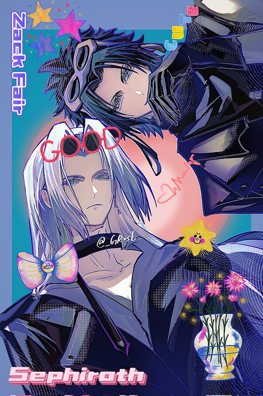 sephiroth and zack fair (final fantasy and 1 more) drawn by grose