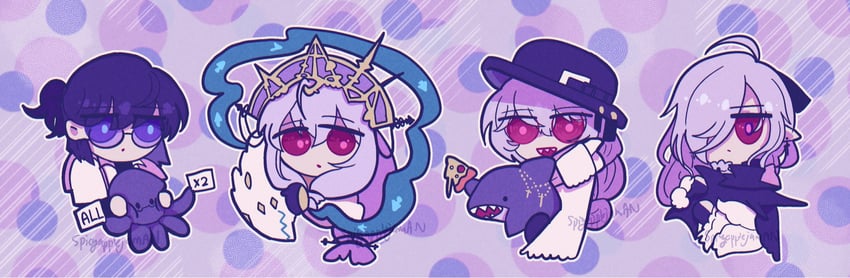 skadi, specter, skadi the corrupting heart, gladiia, and andreana (arknights) drawn by chiri_ringo