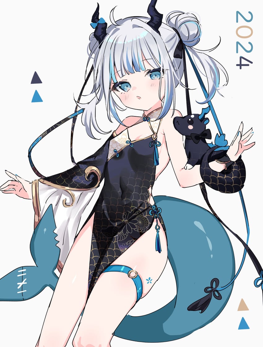 gawr gura (hololive and 1 more) drawn by shouu-kun