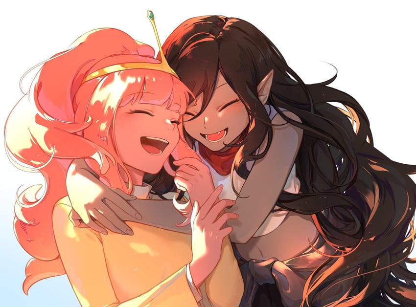 marceline abadeer and princess bonnibel bubblegum (adventure time and 1 more) drawn by eden_(eden871225)