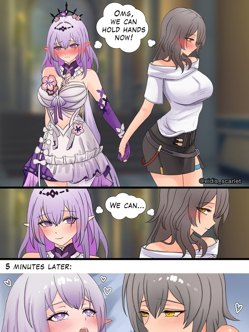 trailblazer, stelle, and castorice (honkai and 1 more) drawn by eidis_scarlet