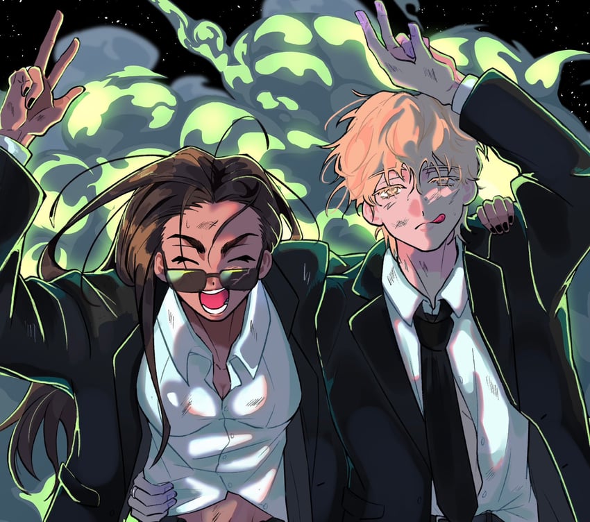 luka and hyuna (alien stage) drawn by oshi_is_goood