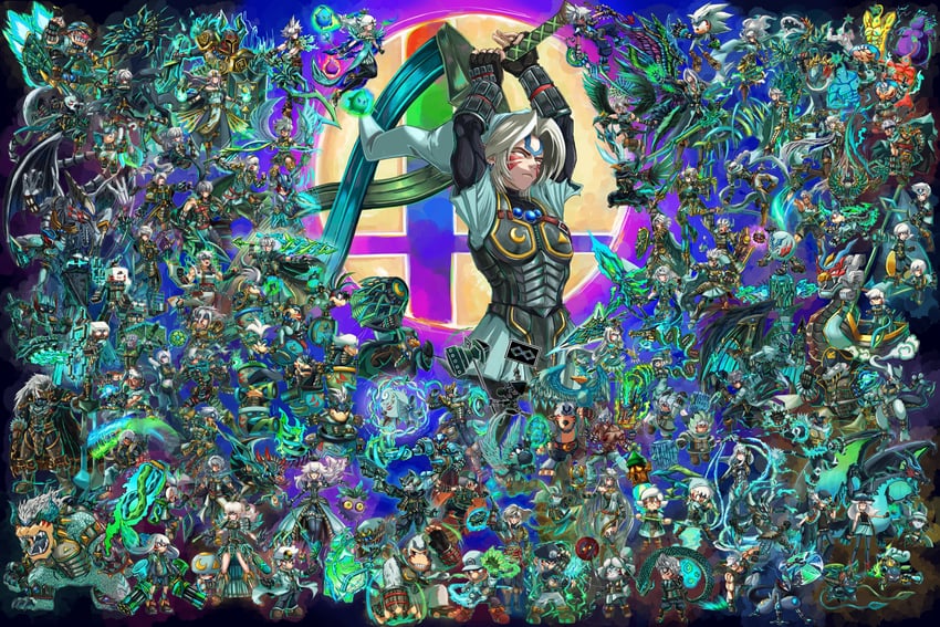 link, inkling player character, pikachu, princess zelda, inkling girl, and 122 more (pokemon and 71 more) drawn by stoic_seraphim