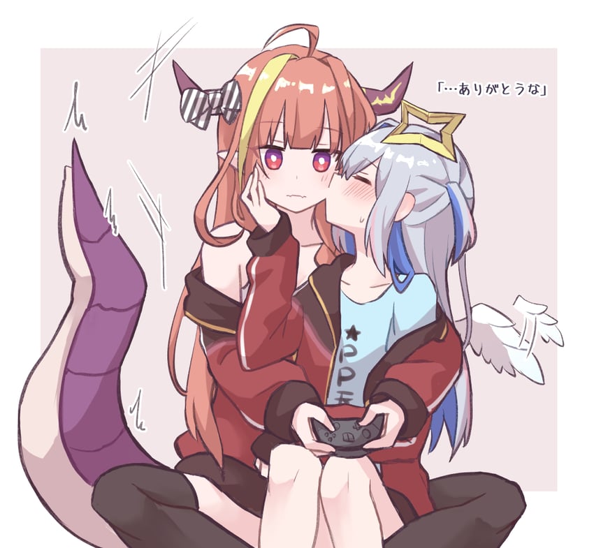 amane kanata and kiryu coco (hololive) drawn by hitsuji_nata