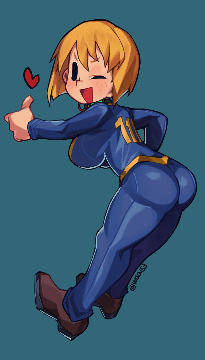 vault girl (fallout and 1 more) drawn by waa153