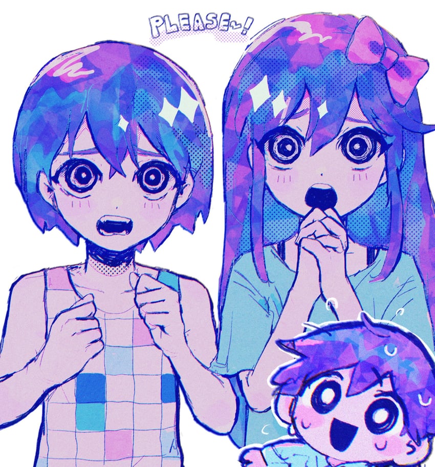 aubrey, kel, and hero (omori) drawn by hinshi_hp0