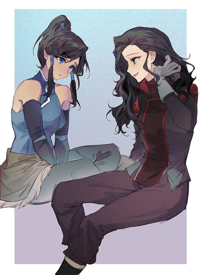 korra and asami sato (avatar legends and 1 more) drawn by villdpolastri