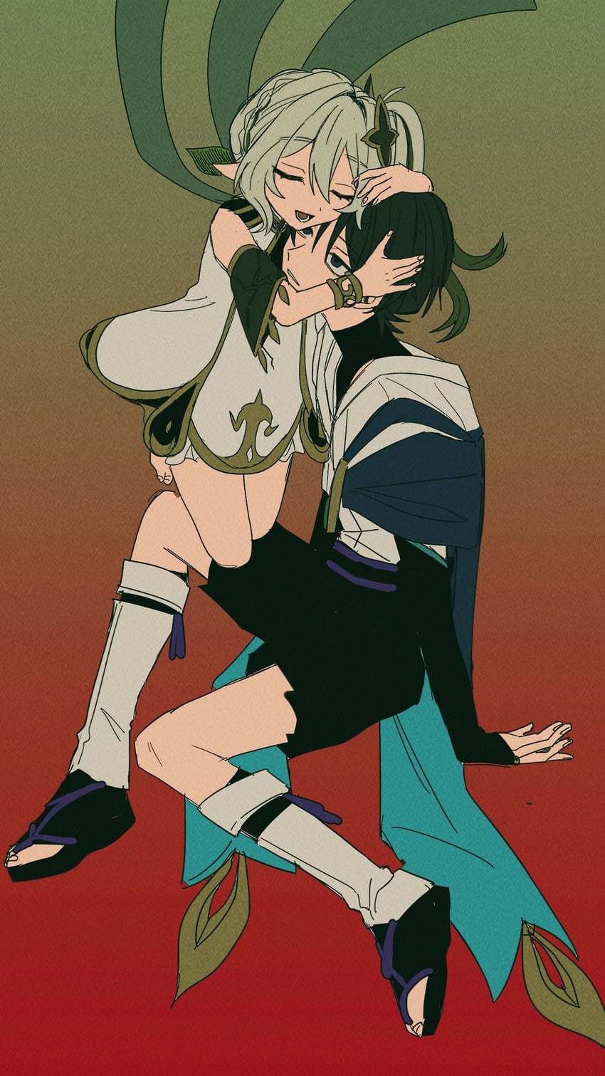 scaramouche, nahida, and wanderer (genshin impact) drawn by no6_gnsn