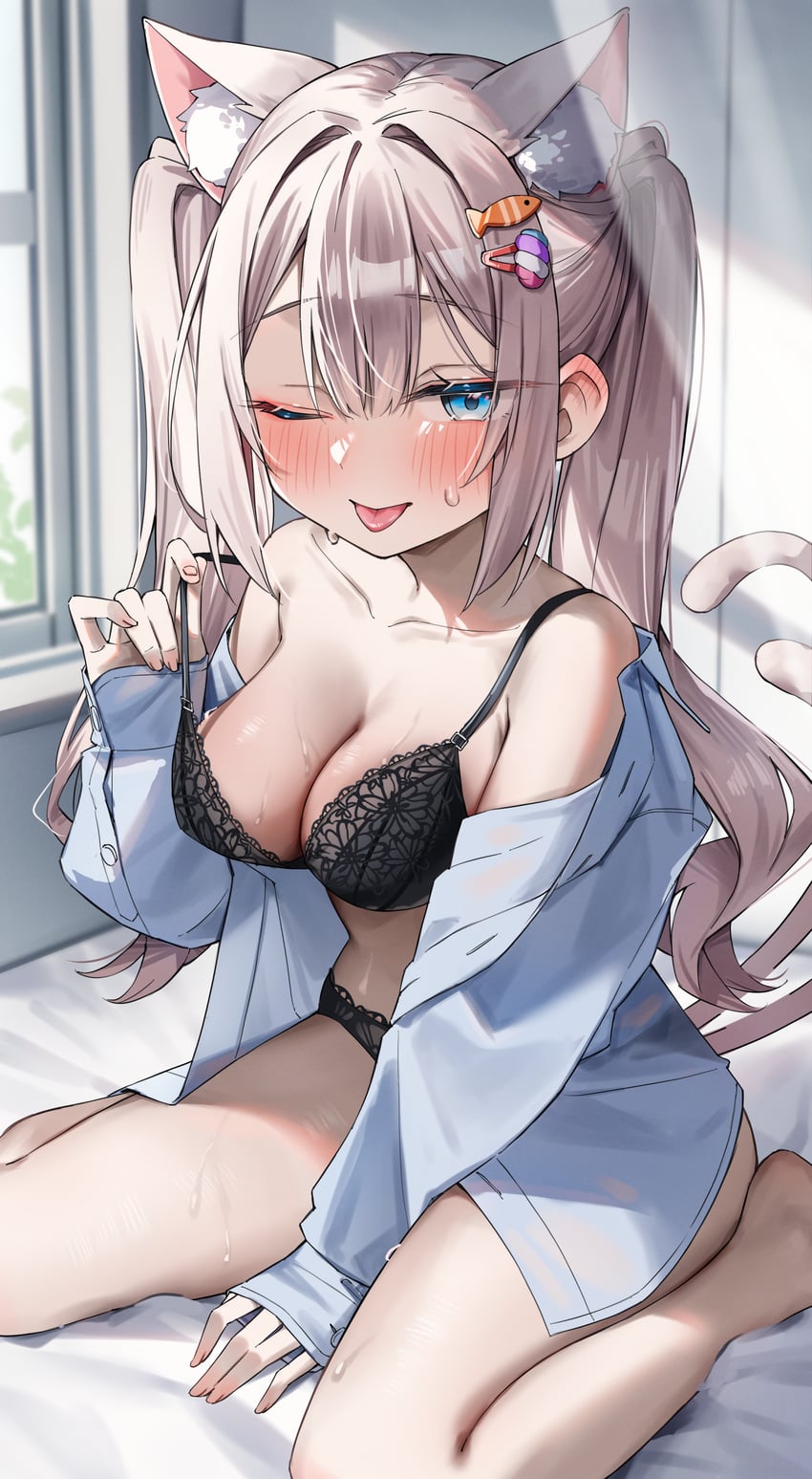 tsukimachi nyamo (indie virtual youtuber) drawn by green_tea_(matchaistasty)