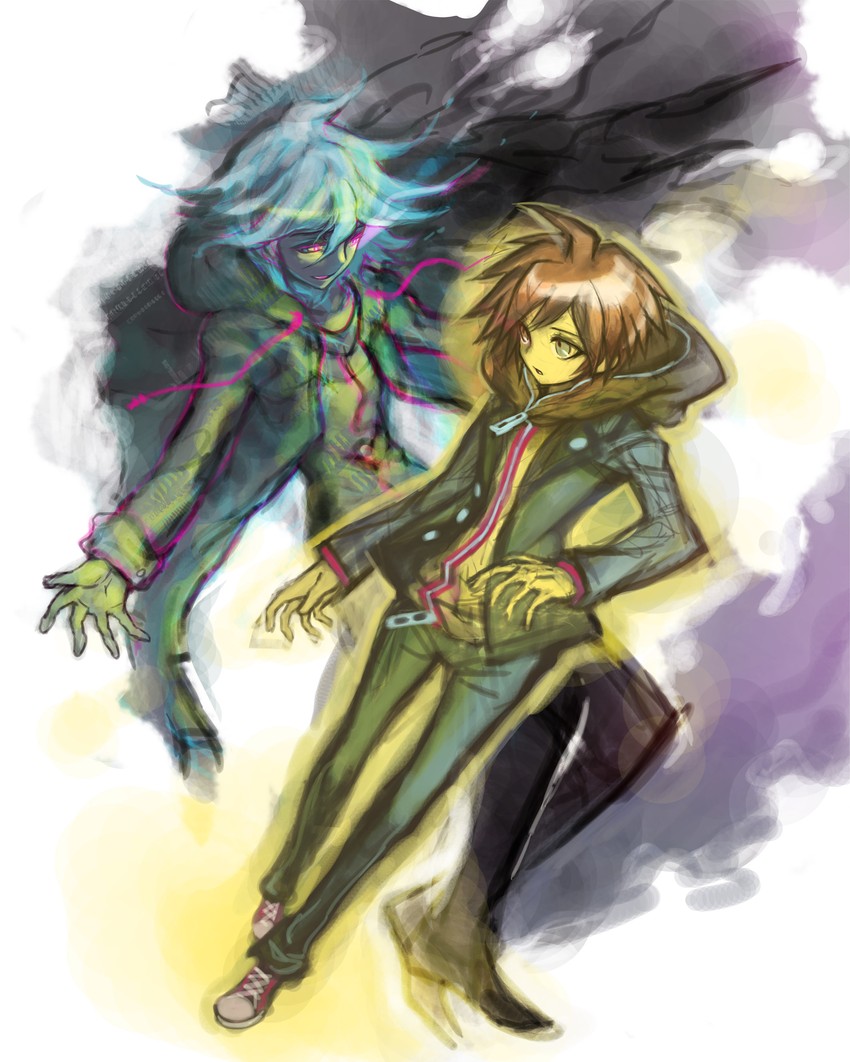 komaeda nagito and naegi makoto (danganronpa and 2 more) drawn by airi2