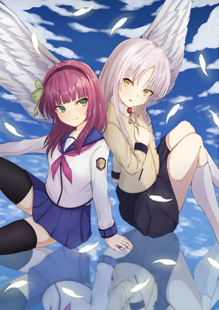 tachibana kanade and nakamura yuri (angel beats!) drawn by bao_(s_888)