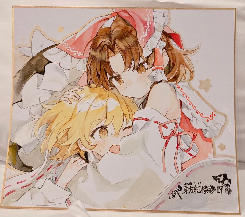 hakurei reimu and kirisame marisa (touhou) drawn by jill_07km