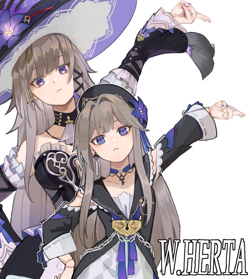 herta and the herta (honkai and 1 more) drawn by chikushi_azu