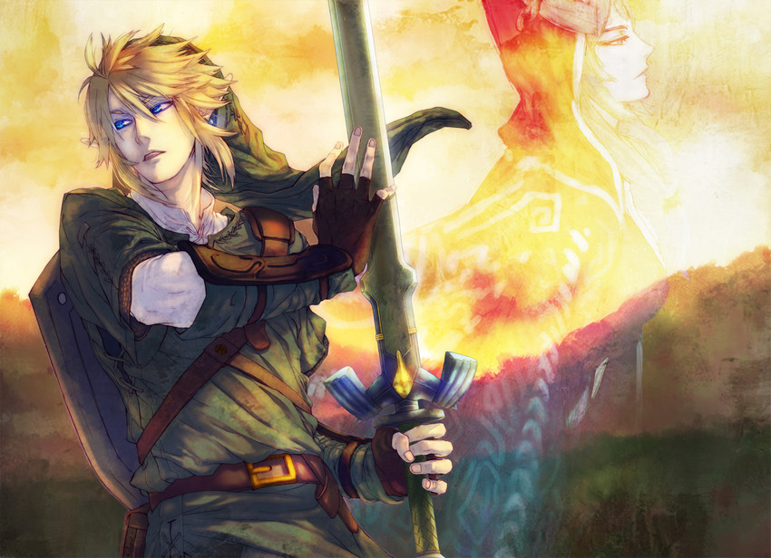 link and midna (the legend of zelda and 1 more) drawn by kokutan_kitsunen