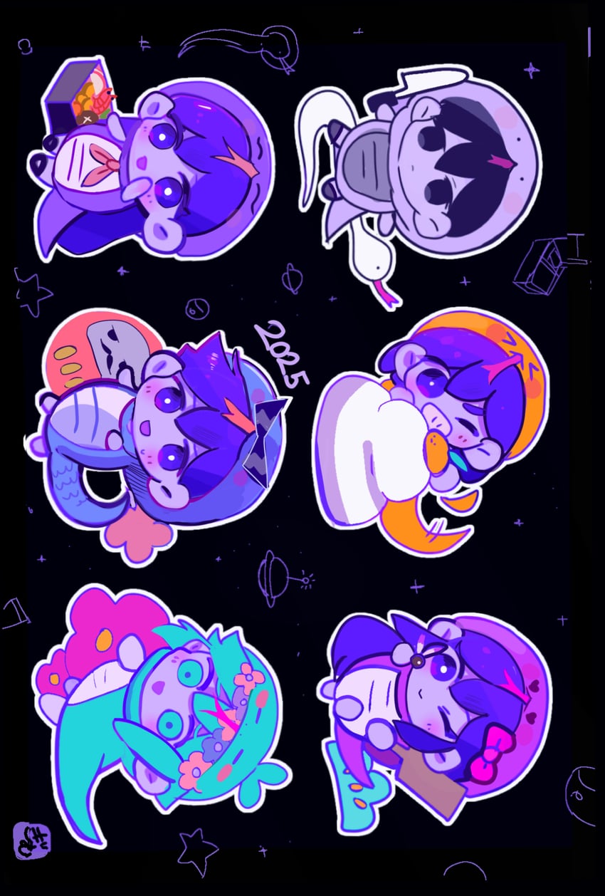 omori, basil, aubrey, mari, kel, and 3 more (omori) drawn by gimu108