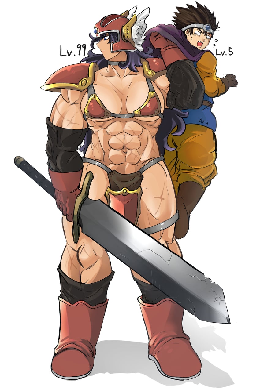 warrior and hero (dragon quest and 1 more) drawn by arumi_hii