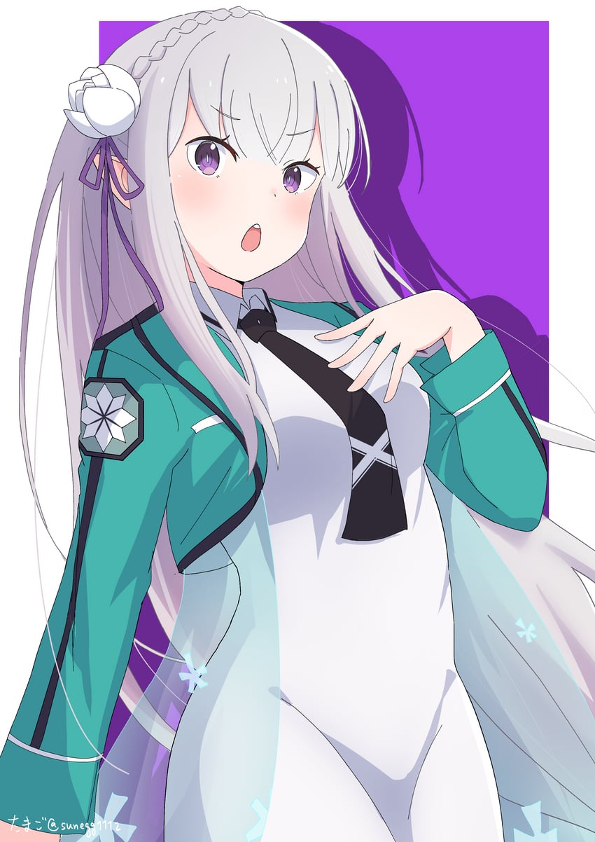 emilia and shiba miyuki (re:zero kara hajimeru isekai seikatsu and 1 more) drawn by sunegg1112