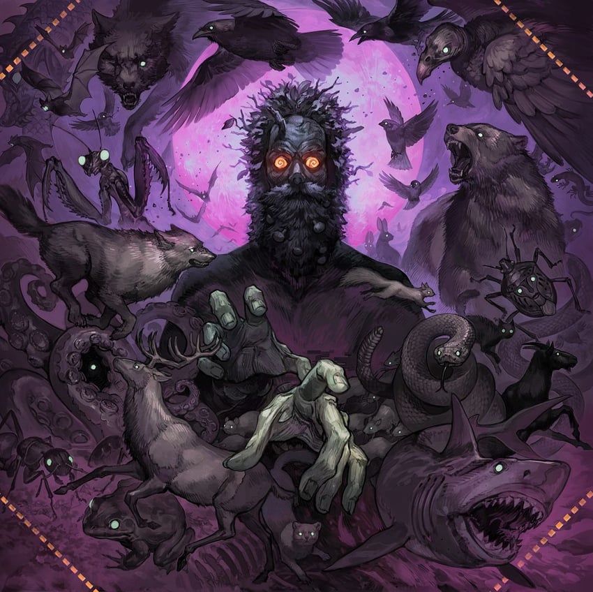 leshy, stoat, stunted wolf, stinkbug, cat, and 2 more (inscryption) drawn by nishiki_areku