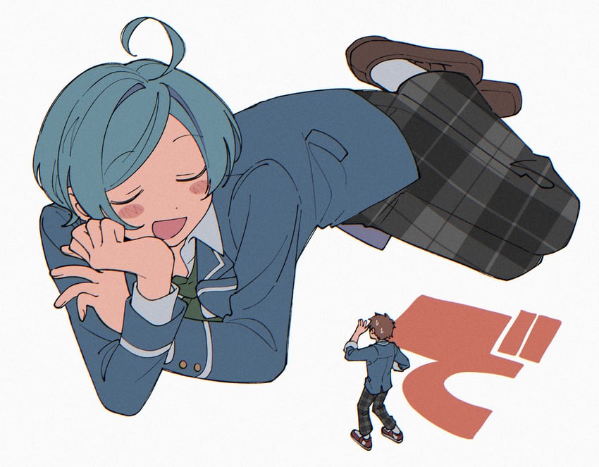 morisawa chiaki and shinkai kanata (ensemble stars!) drawn by niyororinpayamaru