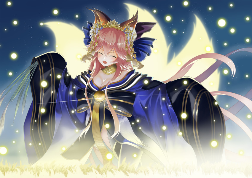 tamamo and tamamo no mae (fate and 2 more) drawn by hajika