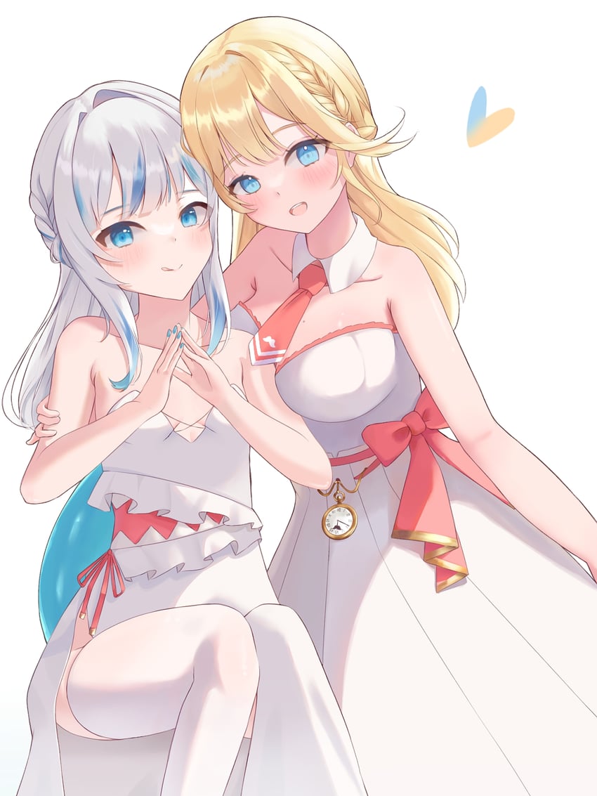 gawr gura and watson amelia (hololive and 1 more) drawn by user_hrkc2735