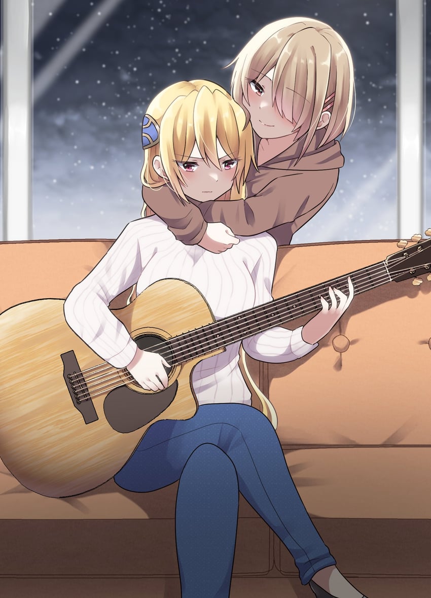 kayamori ruka and shirakawa yuina (heaven burns red) drawn by puyopiku