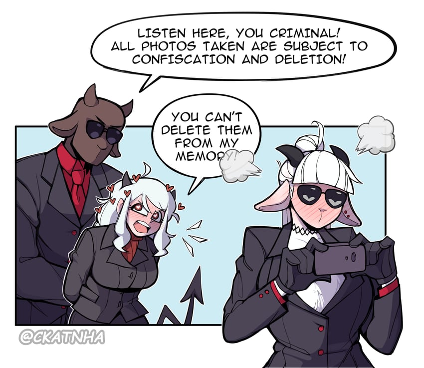 modeus and goat bodyguard (original and 1 more) drawn by ckatnha