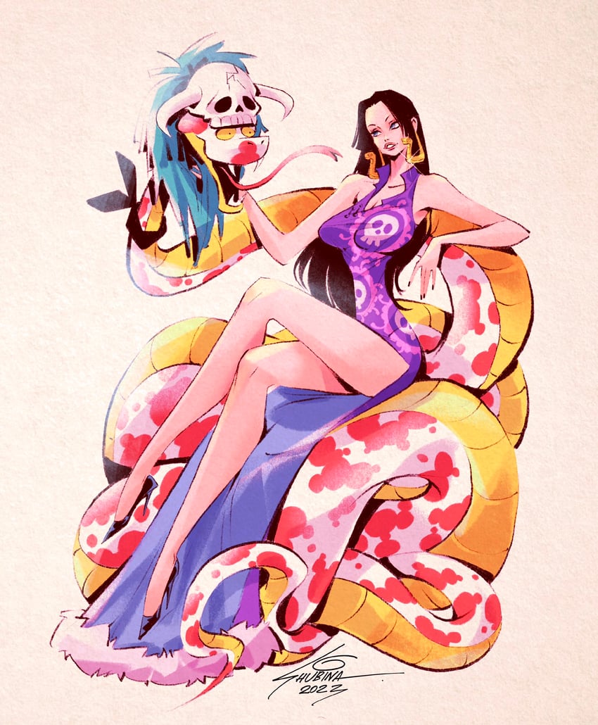 boa hancock and salome (one piece) drawn by sveta_shubina