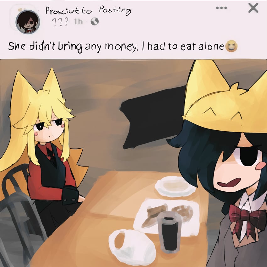 kurai yonaka, moge-ko, and lord prosciutto (funamusea and 1 more) drawn by iesonatana
