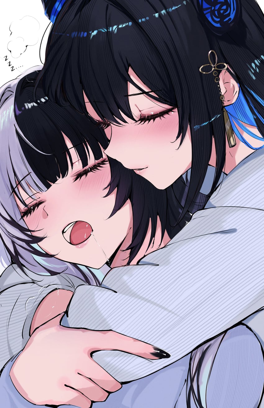 shiori novella and nerissa ravencroft (hololive and 1 more) drawn by meeko_illus