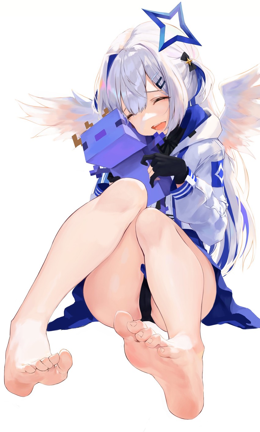 amane kanata and axolotl (hololive and 1 more) drawn by leviathan_(hikinito0902)