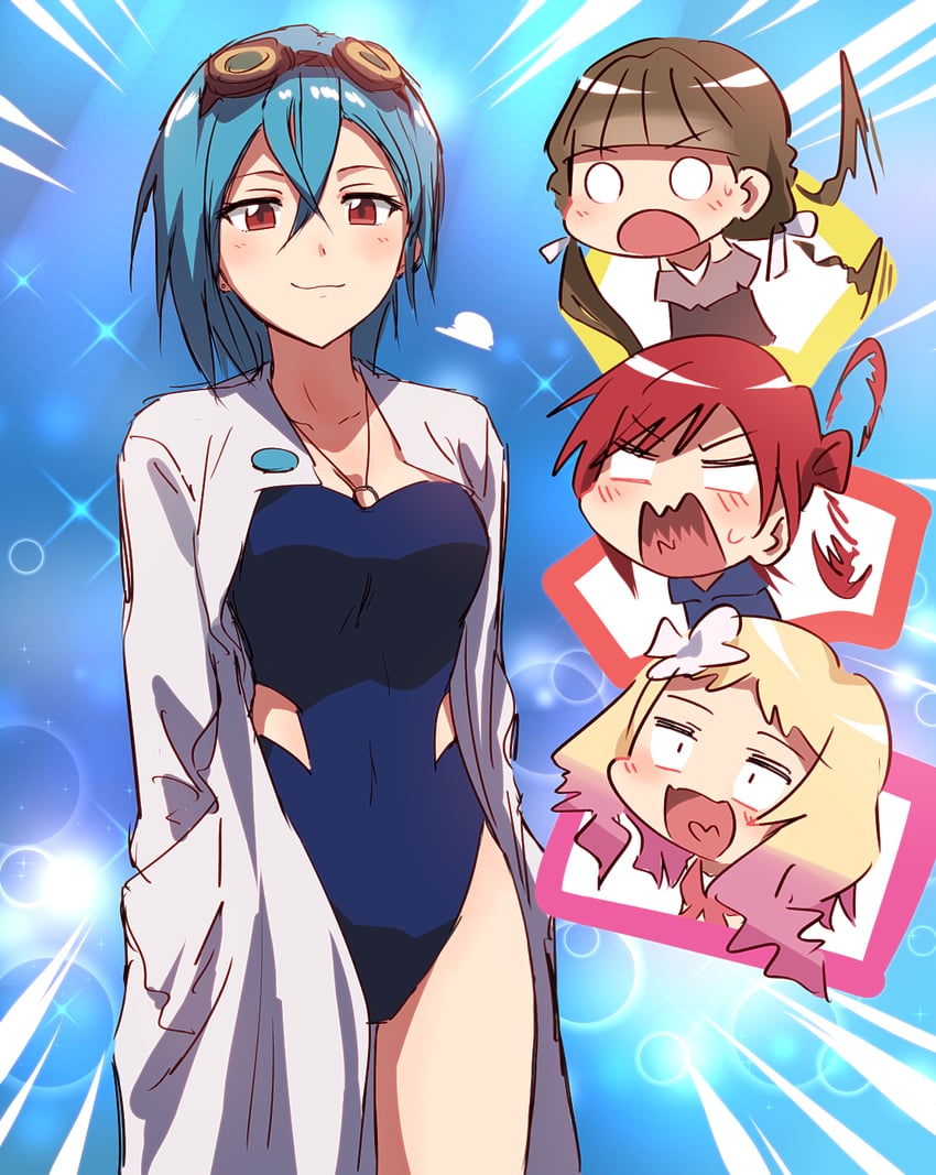 wakana shiki, yoneme mei, onitsuka natsumi, sakurakoji kinako, and professor ivy (pokemon and 2 more) drawn by bullfalk
