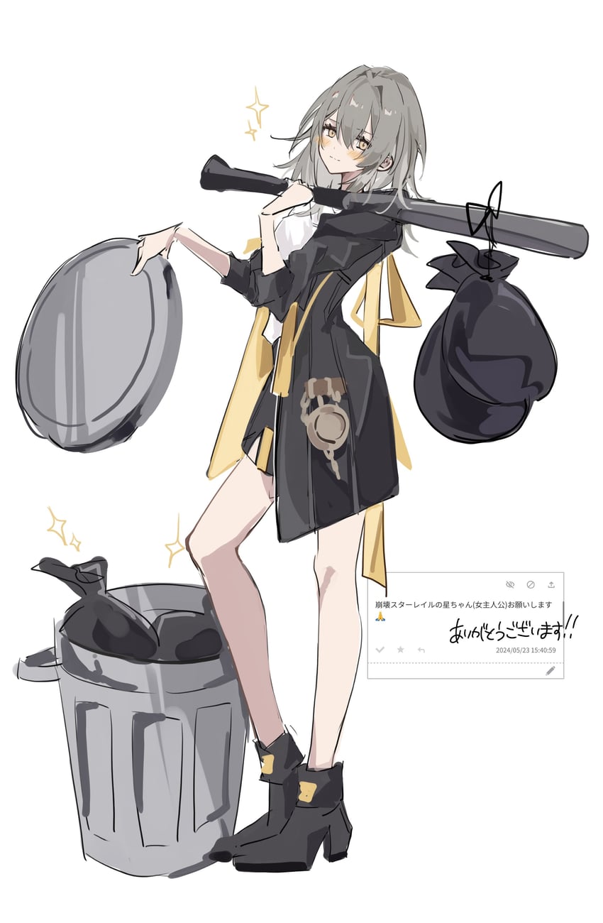 trailblazer and stelle (honkai and 1 more) drawn by ren_(renjiyu)