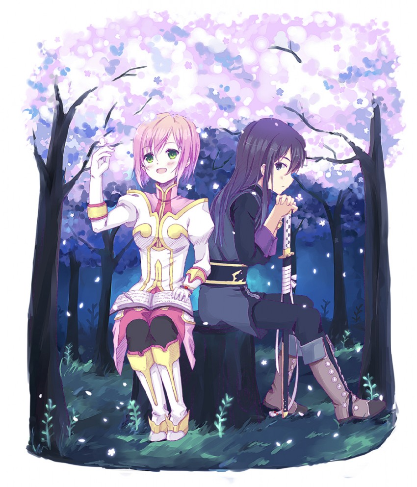 yuri lowell and estellise sidos heurassein (tales of and 1 more) drawn by kinoshita_neko