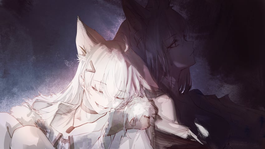 shirakami fubuki and kurokami fubuki (hololive) drawn by hyde_(tabakko)
