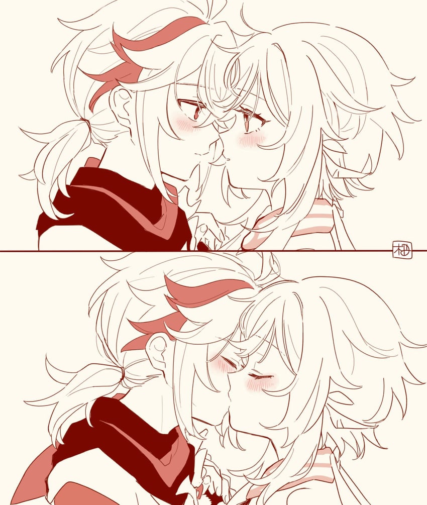 lumine and kaedehara kazuha (genshin impact) drawn by sumika_nl