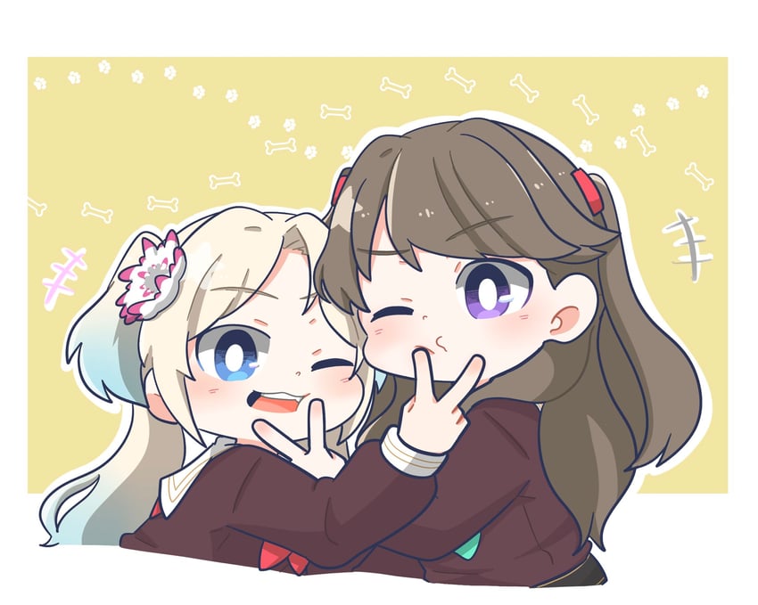 fujishima megumi and osawa rurino (love live! and 1 more) drawn by gentaro_(g_teall)