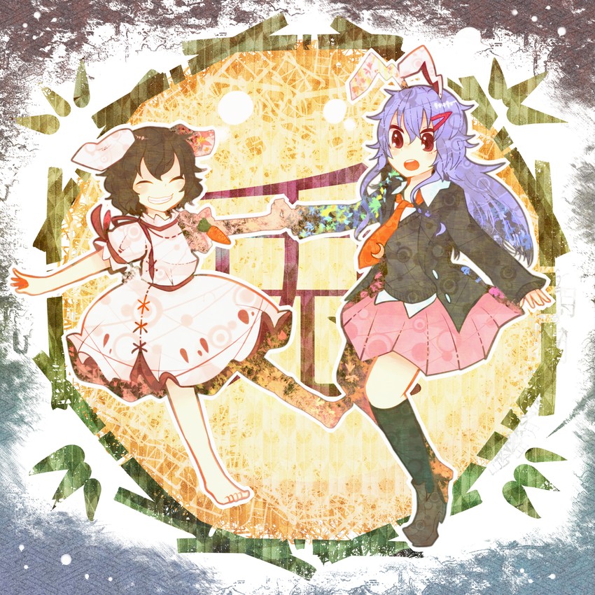 reisen udongein inaba and inaba tewi (touhou) drawn by itomugi-kun