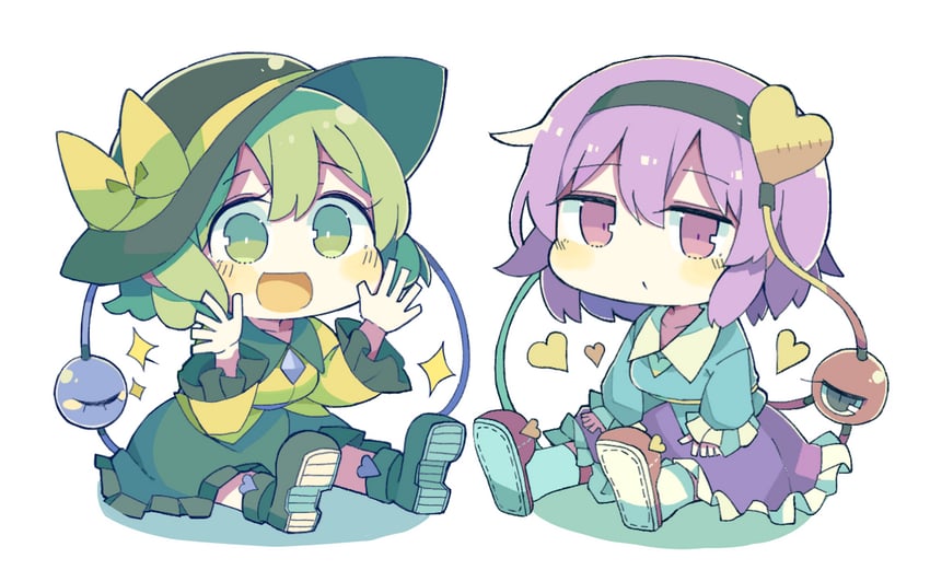 komeiji koishi and komeiji satori (touhou) drawn by baron_(x5qgeh)