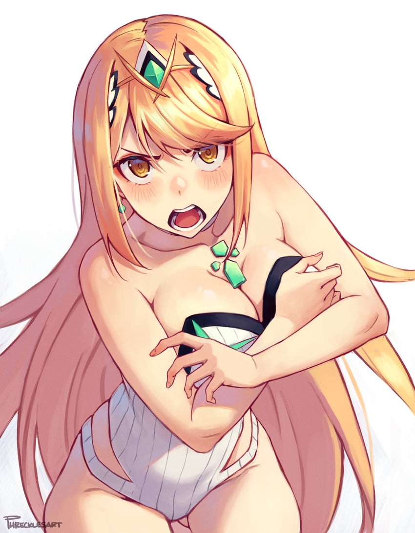 mythra (xenoblade chronicles and 1 more) drawn by phrecklesart
