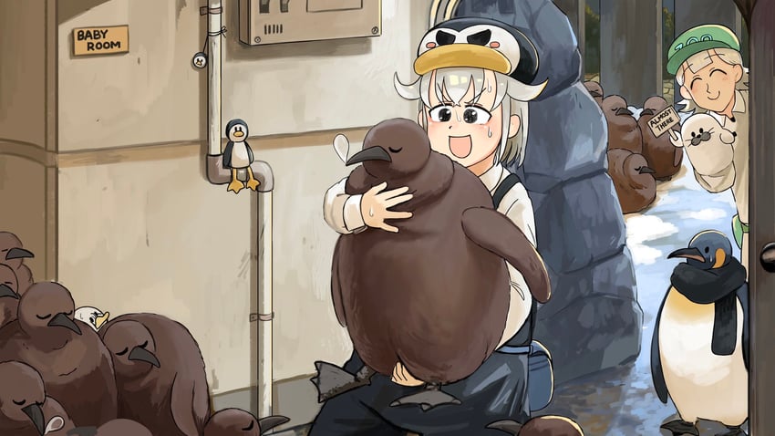 penguin keeper and seal keeper (zookeepers) drawn by diva_(hyxpk)