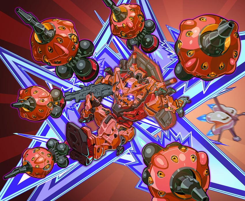 red gundam and kikeroga (gundam and 1 more) drawn by uungunover