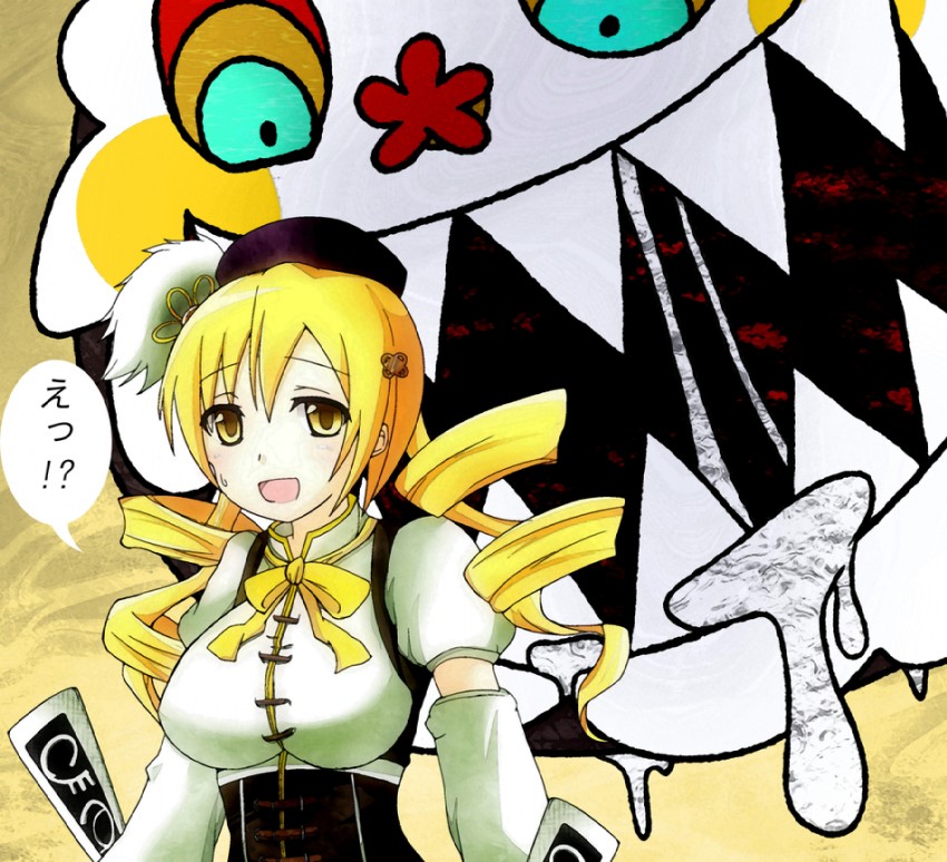 tomoe mami and charlotte (mahou shoujo madoka magica) drawn by heka=ton