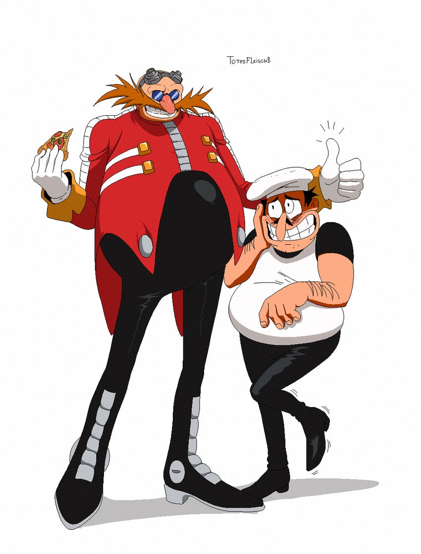 dr. eggman and peppino spaghetti (sonic and 1 more) drawn by totesfleisch8