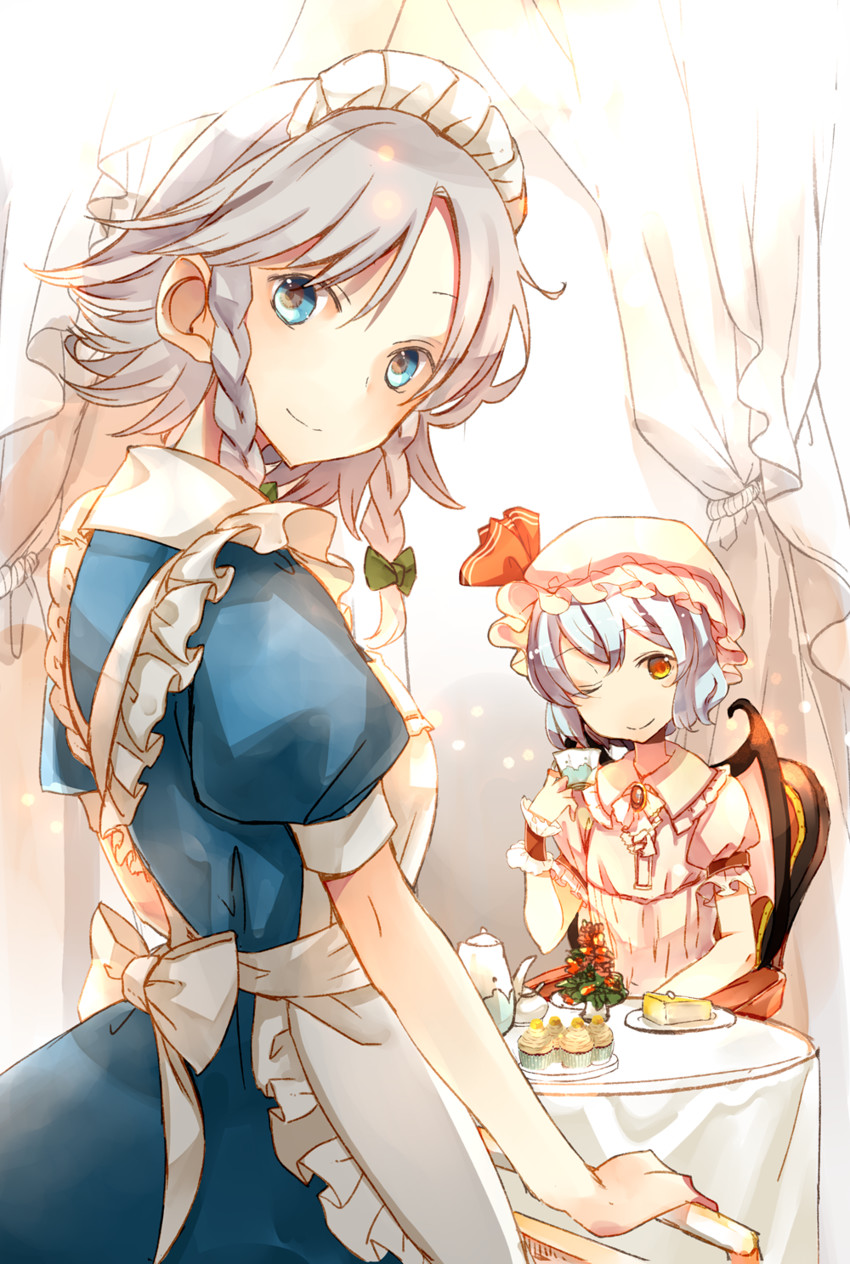 remilia scarlet and izayoi sakuya (touhou) drawn by atoki