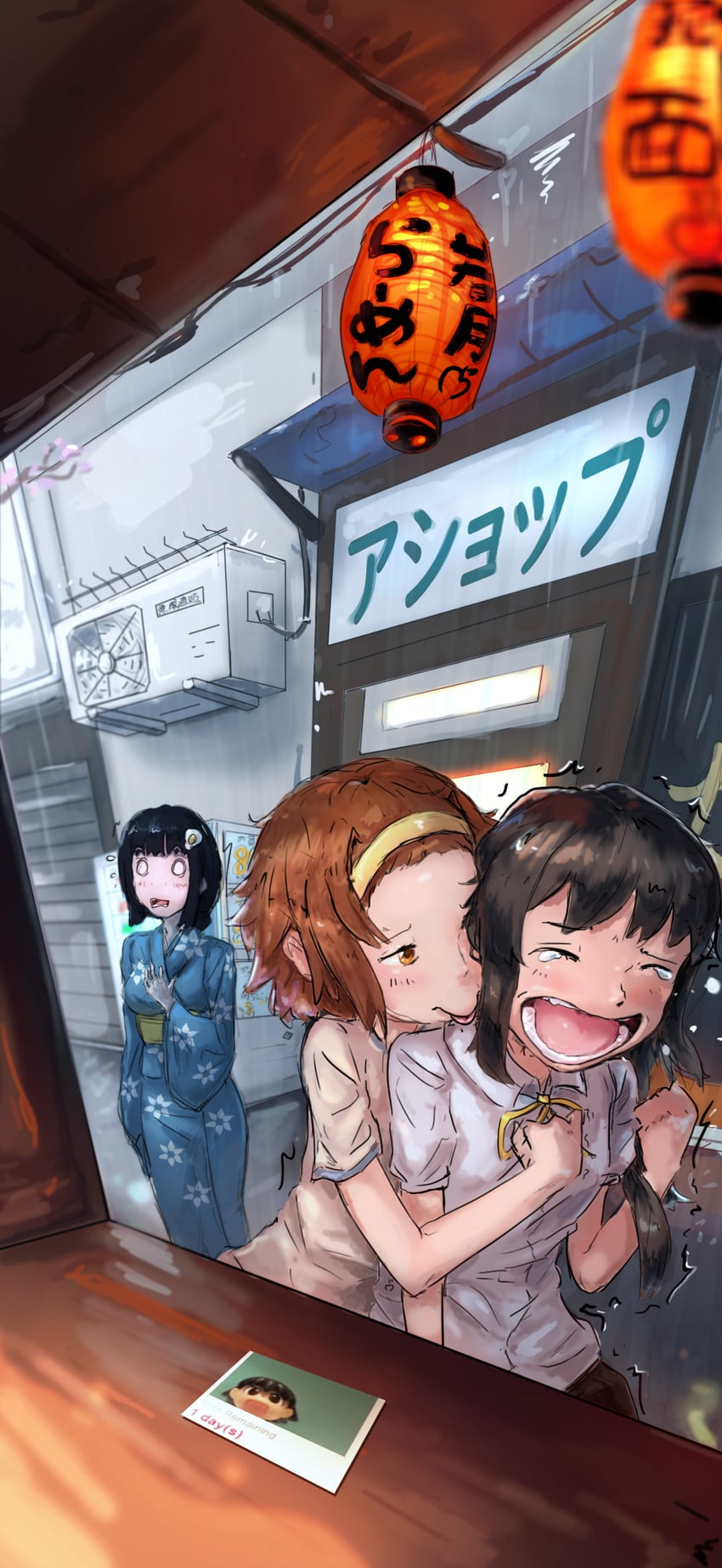 akiyama mio, tainaka ritsu, and araragi tsukihi (k-on! and 1 more) drawn by liamickpie