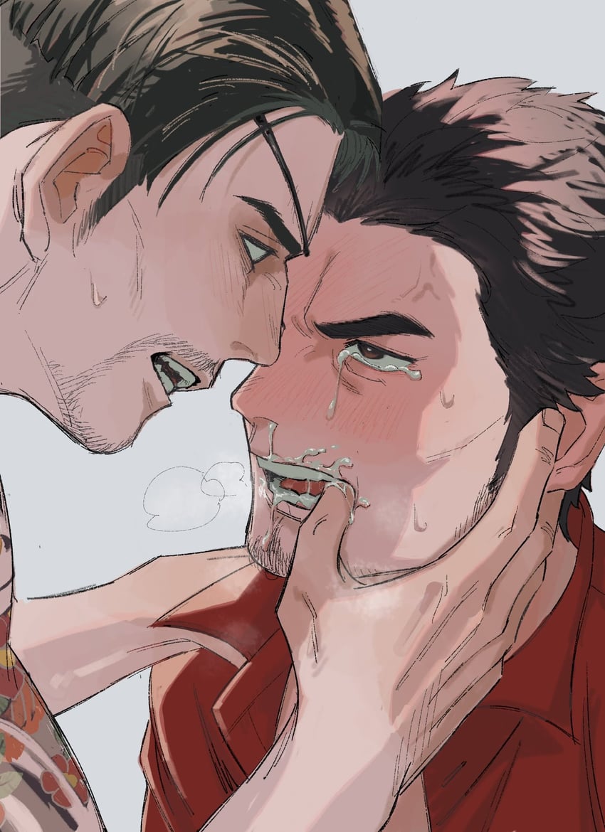 kiryu kazuma and majima goro (ryuu ga gotoku) drawn by sssida3