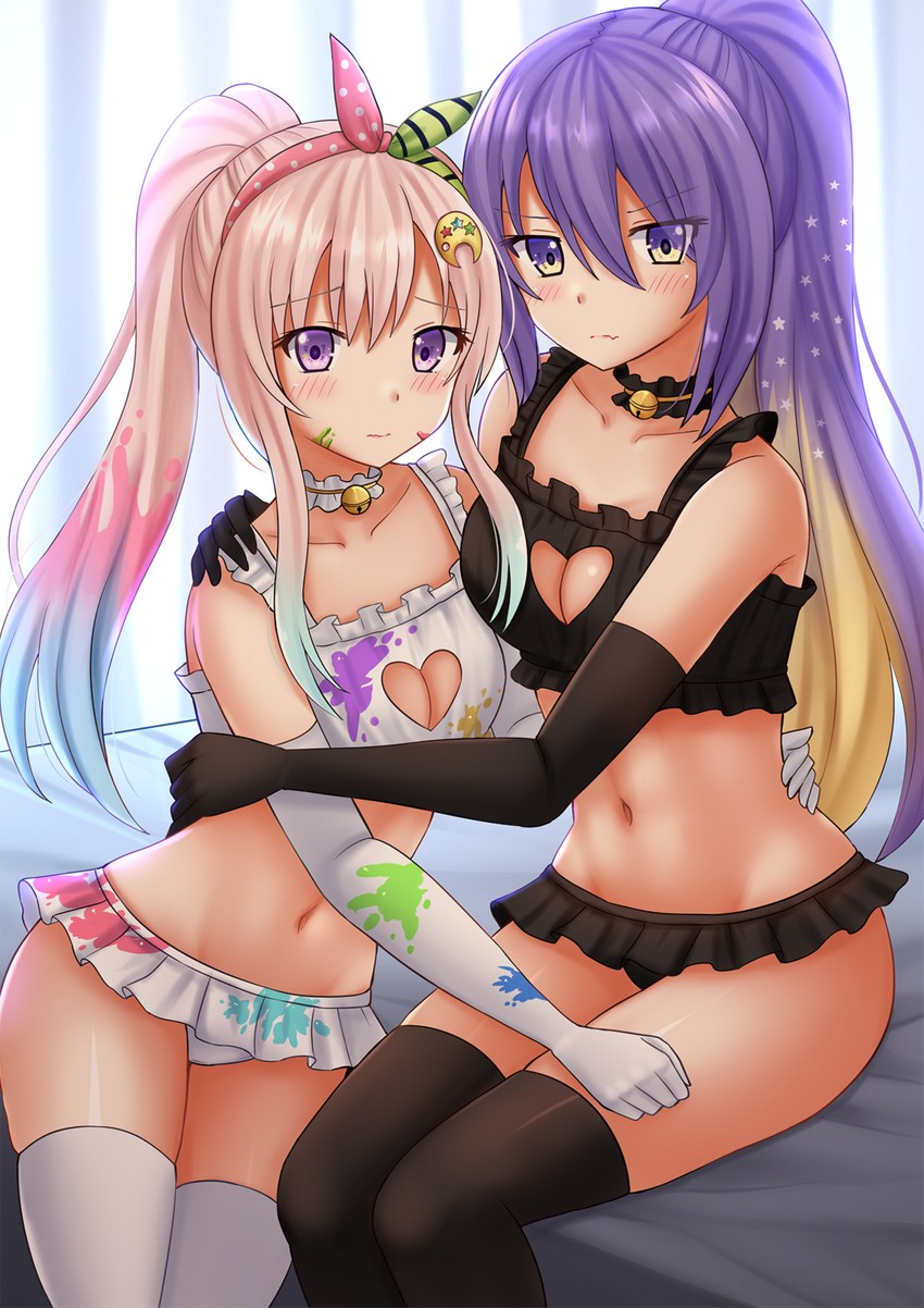 moona hoshinova and airani iofifteen (hololive and 1 more) drawn by kazenokaze