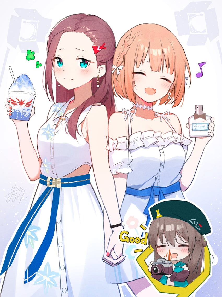 ooshima ichiko, ooshima muua, and ooshima niina (heaven burns red) drawn by rinki_oohen